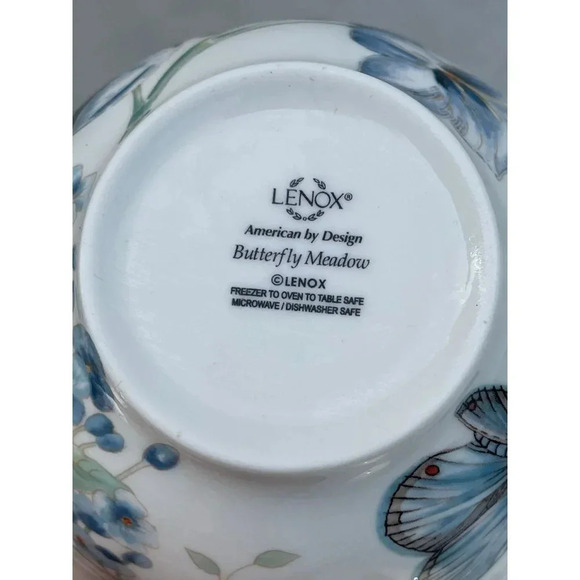 Lenox Butterfly Meadow Blue Two Rice Bowls and 3 Small Plates Porcelain 6"x3" - Picture 15 of 16